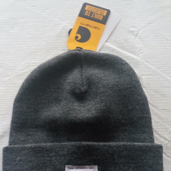 Men's Carhartt Knit Cuff Beanie Dark Grey One Size NWT - Picture 5 of 5